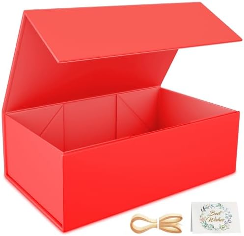Red Gift Box, 9.5x6x3'' Gift Boxes with Lids for Presents by RYDDOY