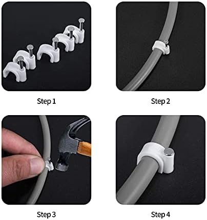 Cable Nails Clips, 400 Pcs, 4mm 6mm 8mm 10mm, Wire Wall Clips, White - Image 5