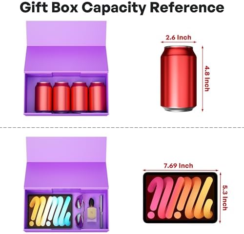 5 Pack Purple Gift Box, 12x6x4'' Gift Boxes with Lids for Presents - Image 3