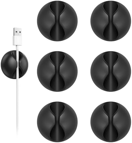 6pcs Cord Holder for Nightstand, Self-Adhesive Cable Clips by Shintop