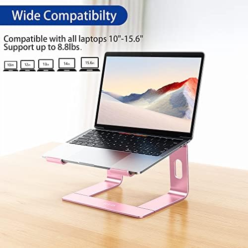 BESIGN LS03 Aluminum Laptop Stand, Ergonomic Detachable Computer Stand, Notebook Riser, Laptop Mount Compatible with Air, Pro, Dell, HP, Lenovo More 10-15.6" Laptops, Pink - Image 3