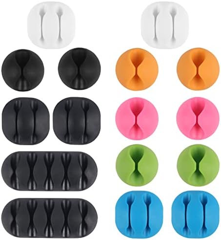 6pcs Self-Adhesive Cable Clips for Computer, Electrical, Charging by Shintop