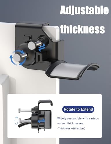 2-Pack Clamp-On Headset Holder, Adjustable Desk Headphone Hanger - Image 3