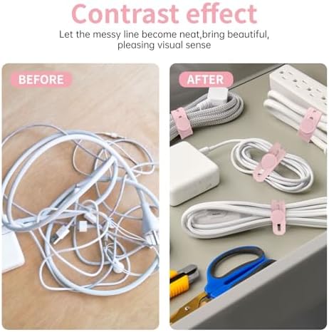 25 Pcs Silicone Cable Ties, Cable Ties Reusable, High Elasticity Cord Wraps for Electrical Cords, Cord Organizer for Earphone, Phone Charger(Pink) - Image 6