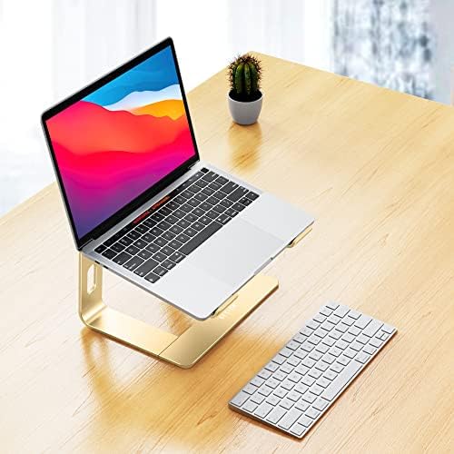 BESIGN LS03 Aluminum Laptop Stand, Ergonomic Detachable Computer Stand, Notebook Riser, Laptop Mount Compatible with Air, Pro, Dell, HP, Lenovo More 10-15.6" Laptops, Gold - Image 2