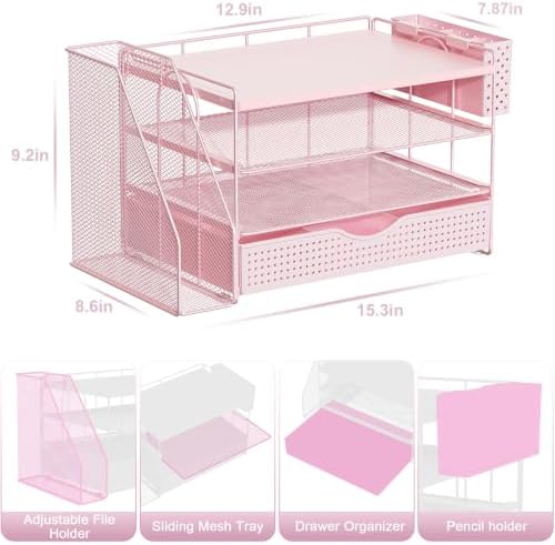 Wood Desk Organizers and Accessories with File Holder & Catalog Racks - Image 4