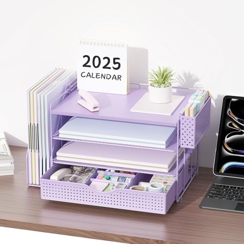 Wood Desk Organizers and Accessories with File Holder & Catalog Racks - Image 6
