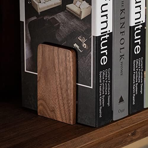 muso wood Walnut Book Ends for Shelves, 1 Pair - Image 3