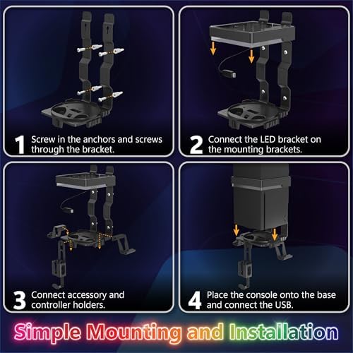 Fosmon Wall Mount for Xbox Series X/S Gaming Console Shelf Kit Stand - Image 5