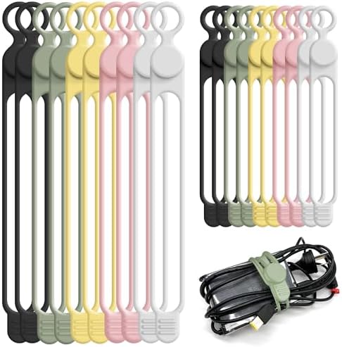 20Pcs Silicone Cable Ties, Cord Organizer Cable Management-2Sizes by ELECTRONICSORGANIZATION
