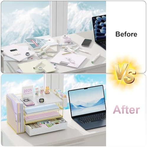 Wood Desk Organizers and Accessories with File Holder & Catalog Racks - Image 2