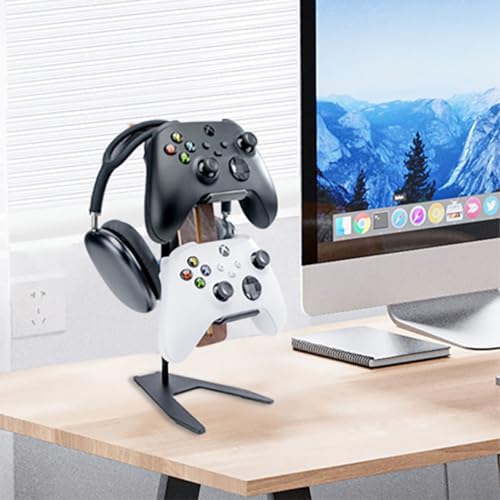Controller Stand and Headphone Stand, Creative Wooden Controller Holder for Game Room Décor, Controller Stand for Desk, Fit Xbox, PS4, PS5 - Image 6