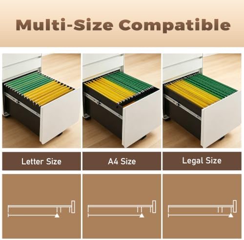 3 Drawer Mobile File Cabinets for Home Office - Image 6