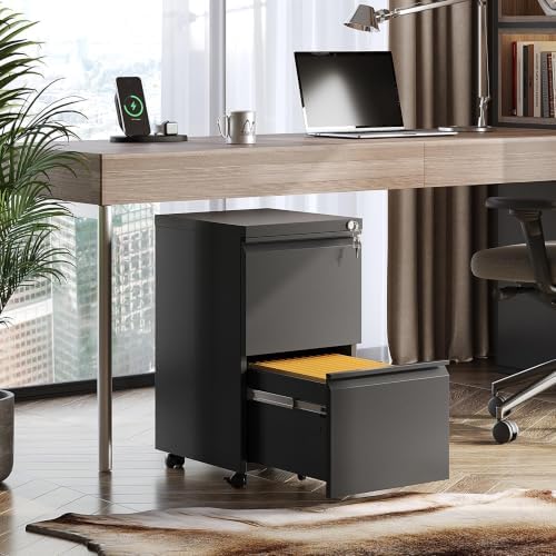 DEVAISE 2 Drawer Mobile File Cabinet, Fully Assembled - Image 2