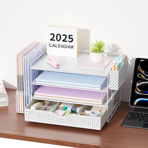 Wood Desk Organizers and Accessories with File Holder & Catalog Racks - Image 5