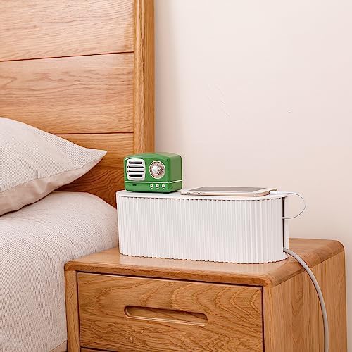 2 Pack Cable Management Box, Cord Organizer, White, Small+Large - Image 5