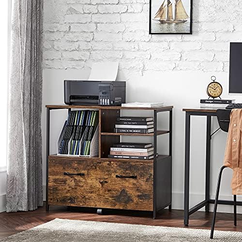 VASAGLE Lateral File Cabinet, Printer Stand with Open Shelves and Drawer - Image 2