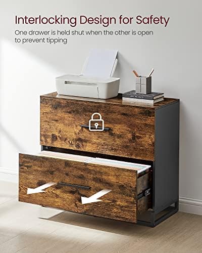 VASAGLE Lateral File Cabinet, Home Office, 2 -Drawer Filing Cabinet - Image 4