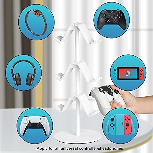 Controller Holder White, Headset Holder,Great 3 Tier Controller Headphone Organizer for All Headsets Xbox ONE 360 Switch PS4 PS5 (Elegant White) - Image 5