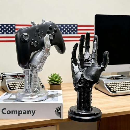 Robot Hand Headphone and Game Controller Holder Stand – Futuristic Cyberpunk Decor Organizer, Mechanical Hand Sci-Fi Display for Gaming Desk Decor, Compatible with Xbox, PS5, PS4, Switch - Image 5