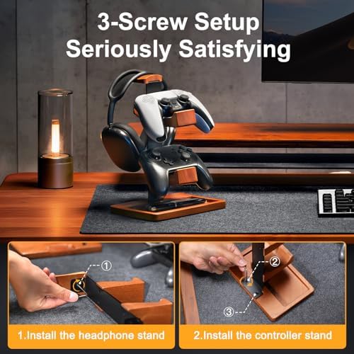Solid Wood Controller Holder and Headphone Stand, Controller Stand for Desk - Image 6