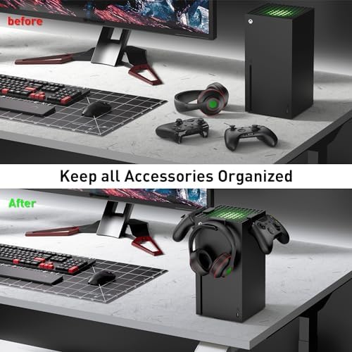 Controller Holder Detachable for Xbox Series X - 2 Controller Holders and 1 Headphone Stand for Xbox Series X Gamers - Image 5