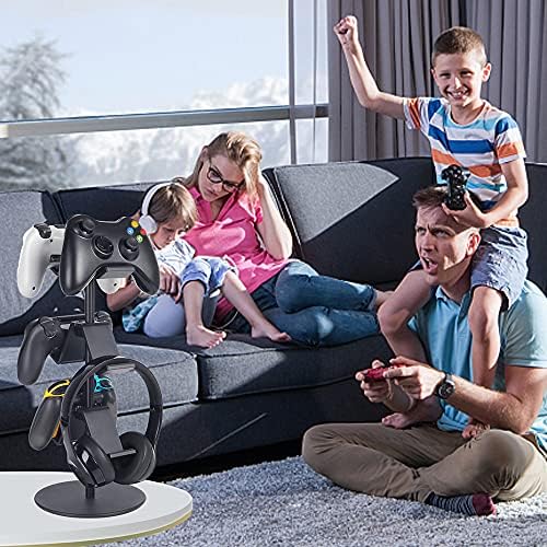 Controller Stand 3 Tier,Headphone Holder, Multi Adjustable Game Controller Headset Hanger for All Universal Gaming PC Accessories, Xbox PS4 PS5 Nintendo Switch(Smart Black) - Image 3
