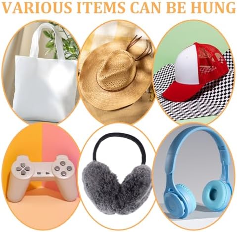 SHENLIU 30 Pcs Headphone Wall Hangers, Adhesive Headset Holder Hooks for Wall Mount General Purpose Stand Hooks for Most Headphone Controller Hat Baseball Caps Closet Door - Image 6