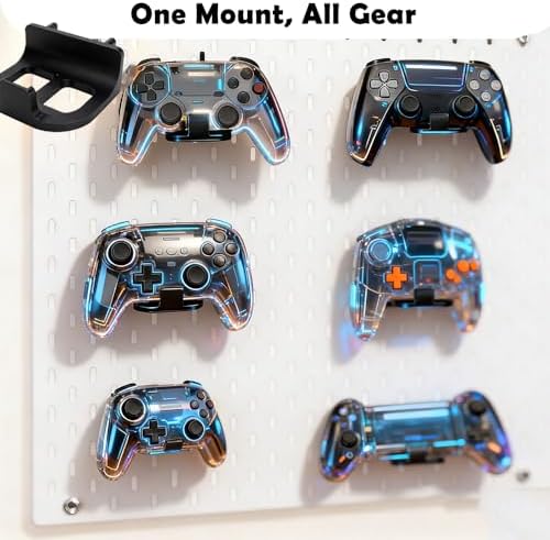 Controller Wall Mount for IKEA Skadis Pegboard, Universal Game Controller Holder Compatible with PS5/ Xbox/Switch/Headphones, Heavy Duty Snap-in Pegboard Mount for Organized Gaming Wall - Image 4