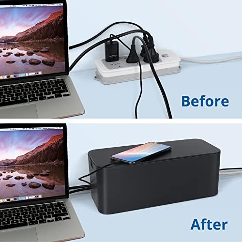 ZhiYo 2 Pack Cable Management Box, Medium & XL, Power Strip Organizer Black - Image 4