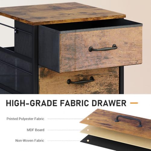 DEVAISE 3-Drawer Mobile File Cabinet, Rolling Printer Stand, Rustic Brown - Image 5