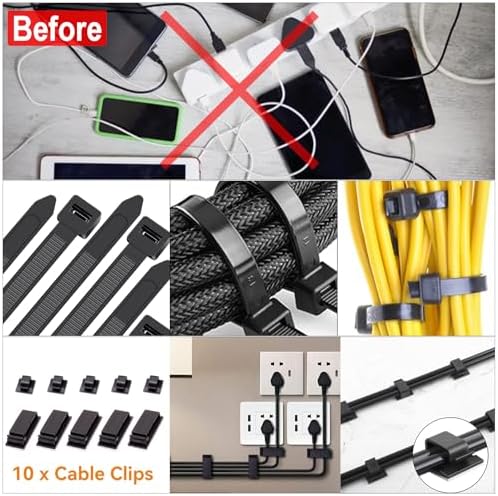 128PCS Cable Management Box 3Pack Cable Management Kit for Power Strip to Hide Wires,Cord Hider Boxes,Cord Box Safe ABS Material Wire Organizer of Cable Clips Sleeve for Home & Office, White - Image 4