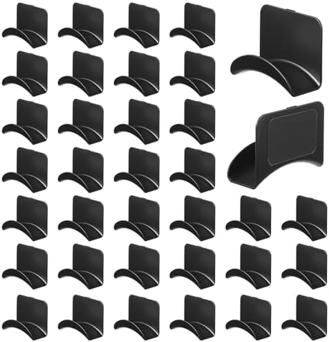 SHENLIU 30 Pcs Headphone Wall Hangers, Adhesive Headset Holder Hooks for Wall Mount General Purpose Stand Hooks for Most Headphone Controller Hat Baseball Caps Closet Door by Unknown