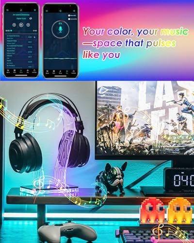 Acrylic RGB Headphone Stand for Desk with Many Light Modes & Colors - Image 4