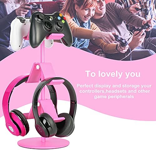 Controller Holder Pink,Headphone Stand,3 Tier Multi Adjustable Game Controller Headset Hanger for All Universal Gaming PC Accessories, Xbox PS4 PS5 Nintendo Switch(Cute Pink) - Image 3