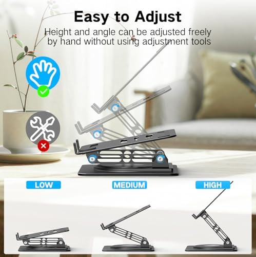 Adjustable Laptop Stand for Desk with 360 Rotating Base - Image 4