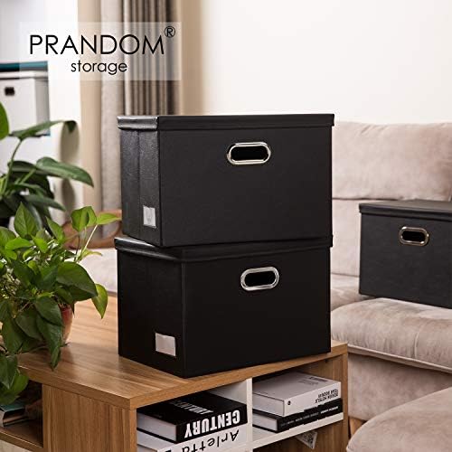 Leather Foldable Storage Bins with Lids,Closet Storage Boxes 40L - Image 2