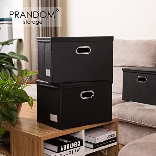Leather Foldable Storage Bins with Lids,Closet Storage Boxes 40L - Image 2