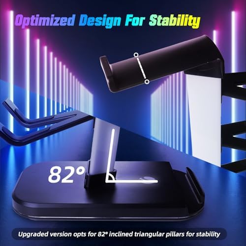 VCOM RGB Gaming Headphones Stand with 10 Light Modes, 4 Controller Holder with 1 USB & 2 Type-C Charging Ports,Headset Stand Suitable for All Earphone Accessories, Best Gift for Desk Gamers - Image 5