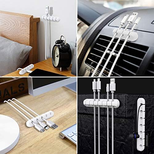 SOULWIT Cable Holder Clips, 3-Pack Cable Management Cord Organizer Clips Silicone Self Adhesive for Desktop USB Charging Cable Nightstand Power Cord Mouse Cable Wire PC Office Home - Image 5
