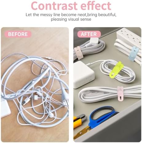25 Pcs Silicone Cable Ties, Cable Ties Reusable, High Elasticity Cord Wraps for Electrical Cords, Cord Organizer for Earphone, Phone Charger(Colorful) - Image 6