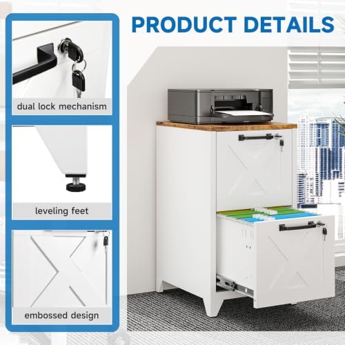File Cabinet with Lock Vertical Filing Storage Cabinet Office Home Steel for Letter Size File Cabinet Locked,Assembly Required - Image 5