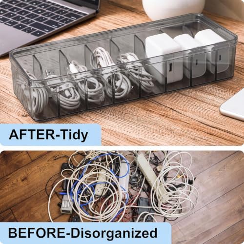 Tatuo Cord Organizer for Drawer Desktop, Gray, 1 Pack - Image 5