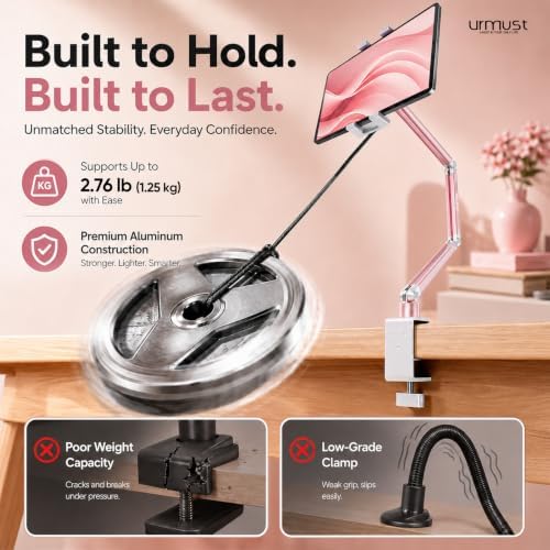 Portable Monitor Stand up to 18.5", iPad Stand for Desk, Pink - Image 6