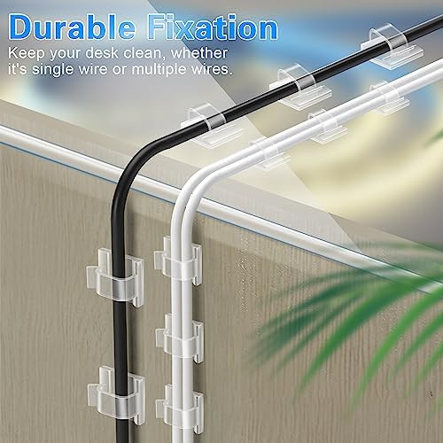 XHF 120PCS 3/4” Clear Adhesive Cable Wire Wall Light Clips, Cord Holder - Image 7