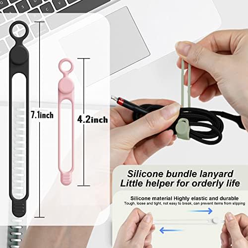 24Pcs Silicone Cable Ties, Cord Organizer Cable Management-2Sizes - Image 2