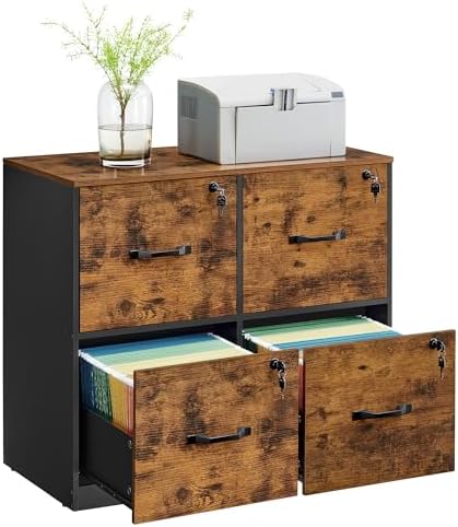 VASAGLE 4-Drawer Lateral File Cabinet, Compact, Locking, Printer Stand by VASAGLEbySONGMICSHOME