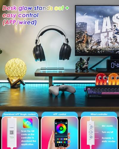 Acrylic RGB Headphone Stand for Desk with Many Light Modes & Colors - Image 6