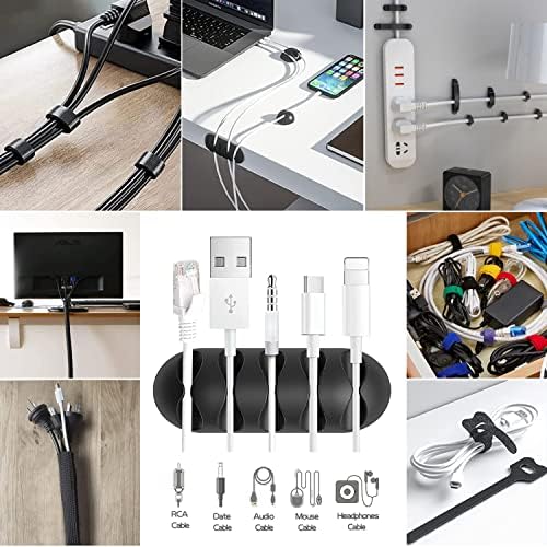 Cable Management Box, 3 Pack Cord Organizer Boxes with 33 PCS Cable Management Set to Cover Hide Power Strip, Surge Protector Under Desk & on Floor, Wire Concealer for Home Office Computer TV (Black) - Image 3