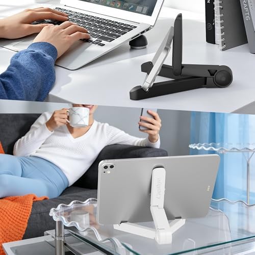 FoldableTablet Phone Stand Holder Portable Monitor Light Weight,iPad for Desk Adjustable Height,Compact Design, Travel Easy Storage, Compatible with MosTablets Kindle Fire and Smart Phones - Image 4